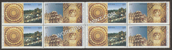 2009 INDIA Dilwara & Ranakpur Setenant Block MNH