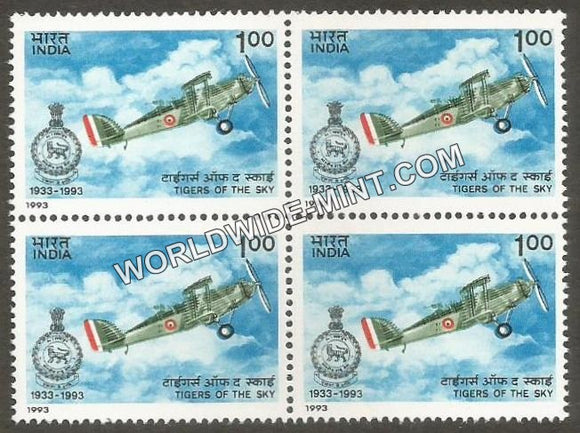 1993 1 SQN of IAF Block of 4 MNH