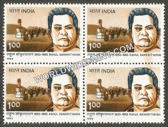 1993 Rahul Sankrityayan Block of 4 MNH