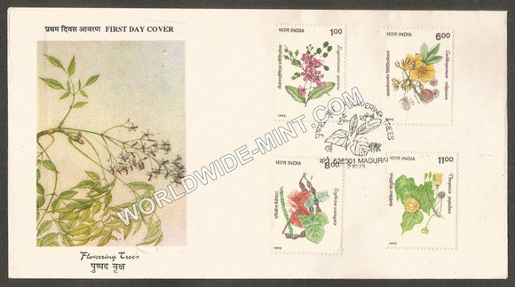 1993 Indian Flowering Trees-4V FDC