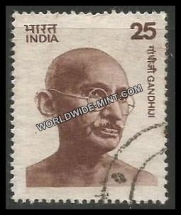 INDIA Gandhi - Large Portrait (25) Definitive Used Stamp