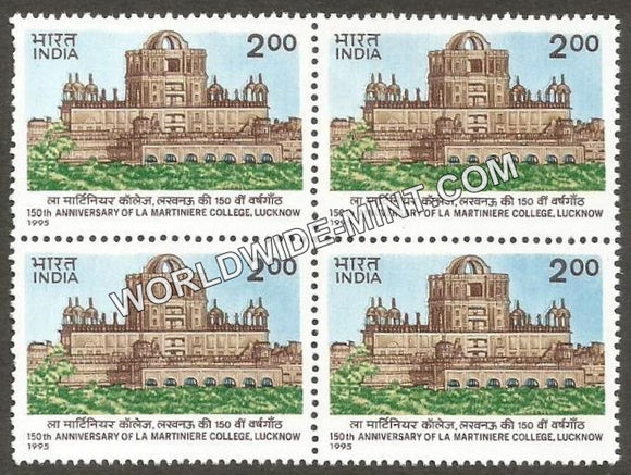 1995 150 Anniversary of La Martiniere College, Lucknow Block of 4 MNH