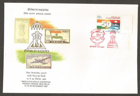 INDEPEX 1997 - Army Postal Service Day  Special Cover #DL146