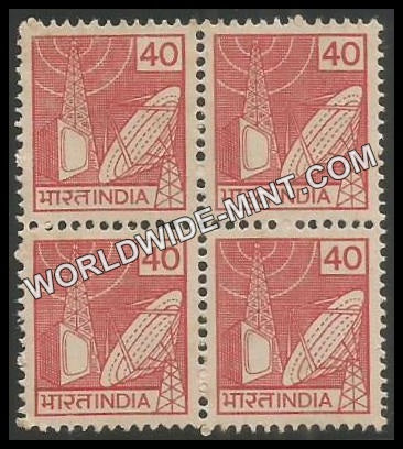 INDIA TV Broadcasting 7th Series (40) Definitive Block of 4 MNH