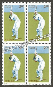 1996 Cricketers of India-C.K. Nayudu Block of 4 MNH