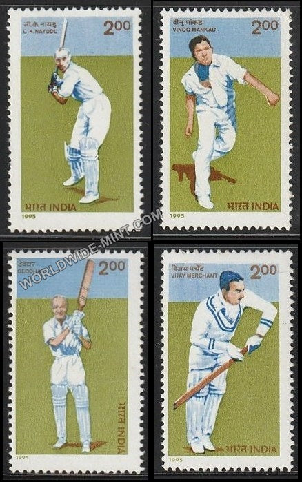 1996 Cricketers of India-Set of 4 MNH