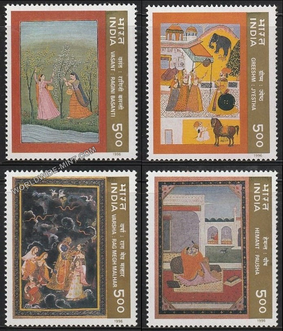 1996 Ritu Rang-Paintings-Set of 4 MNH