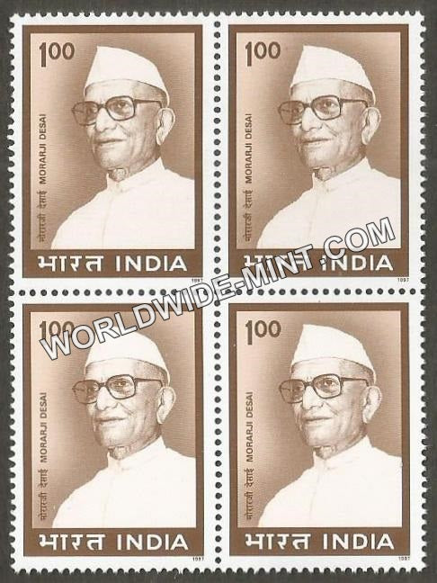 1997 Morarji Desai Block of 4 MNH