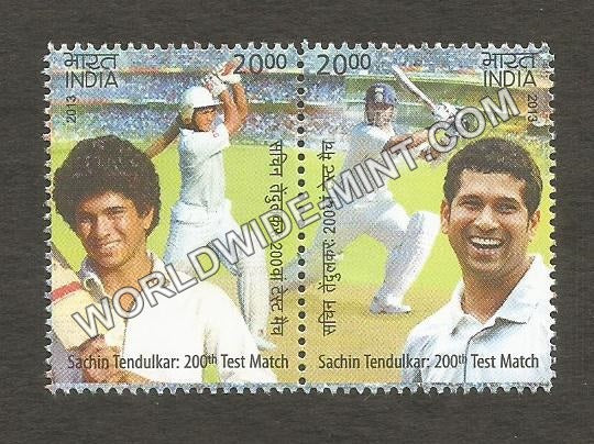 2013 200th Test Match Sachin Tendulkar setenant MNH