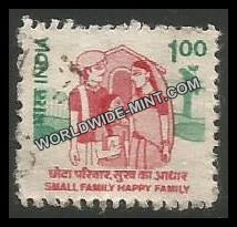 INDIA Family Planning 8th Series(1 00) Definitive Used Stamp