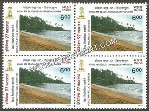 1997 Beaches of India-INDEPEX '97-Kovalam Beach Block of 4 MNH