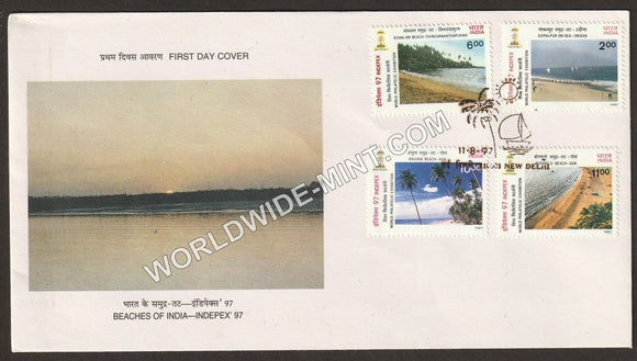1997 Beaches of India-INDEPEX '97-4V FDC