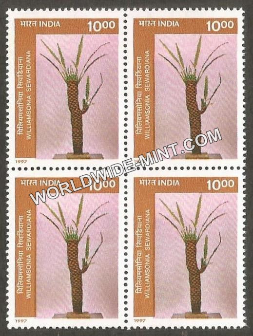 1997 Birbal Sahni Inst. of Palaeobotany, Fossils-Williamsonia Sawardiana Block of 4 MNH