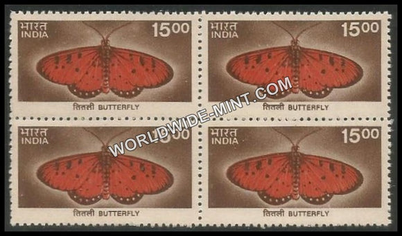 INDIA Butterfly 9th Series (15 00 ) Definitive Block of 4 MNH