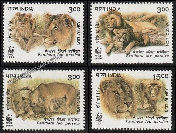 1999 Asiatic Lion-Set of 4 MNH