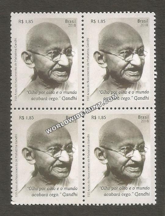 2019 Brazil Gandhi Block of 4