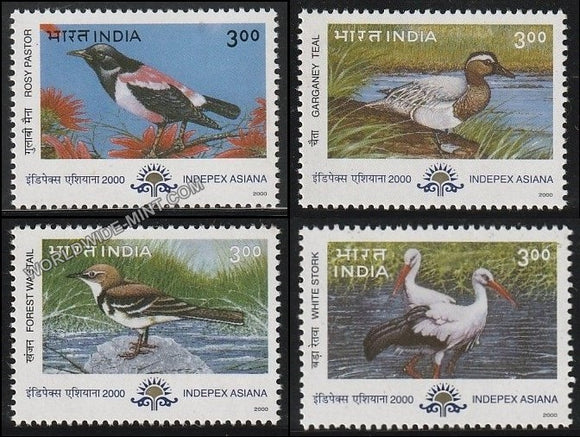 2000 Migratory Birds Indepex Asiana -Set of 4 MNH