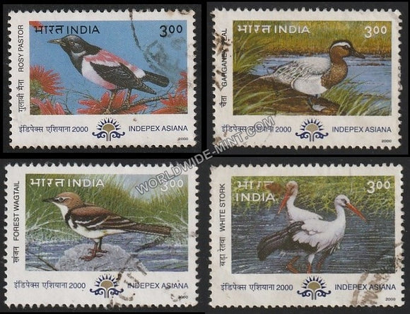 2000 Migratory Birds Indepex Asiana -Set of 4 Used Stamp