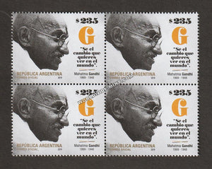 2019 Argentina Gandhi Block of 4