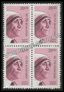 INDIA Mother Teresa 10th Series (20 00 ) Definitive Block of 4 MNH