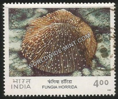 2001 Corals of India-Fungia Horrida Used Stamp