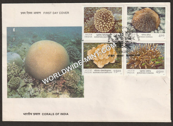 2001 Corals of India-4V FDC