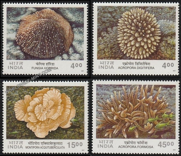 2001 Corals of India-Set of 4 MNH
