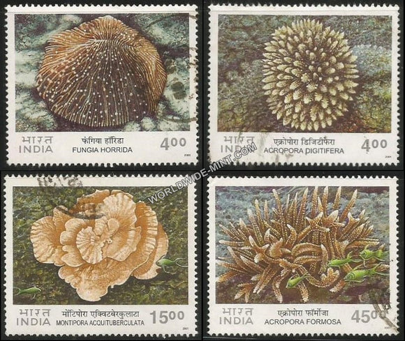 2001 Corals of India-Set of 4 Used Stamp