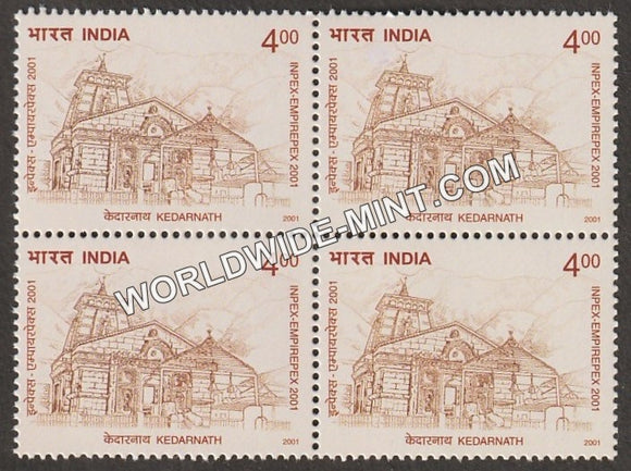 2001 Inpex-2001-Temple Architecture-Kedarnath Block of 4 MNH