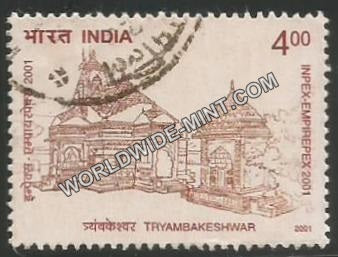 2001 Inpex-2001-Temple Architecture-Tryambakeshwar Used Stamp
