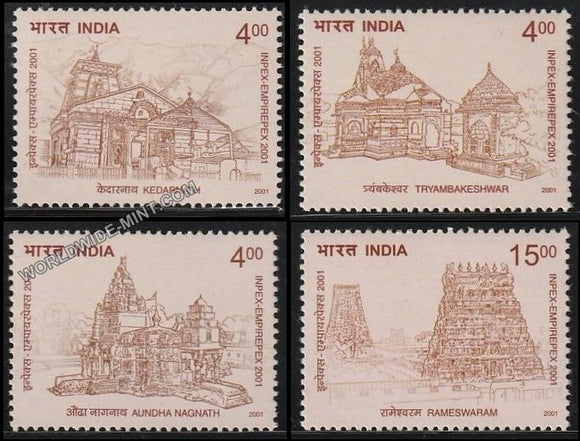 2001 Inpex-2001-Temple Architecture-Set of 4 MNH