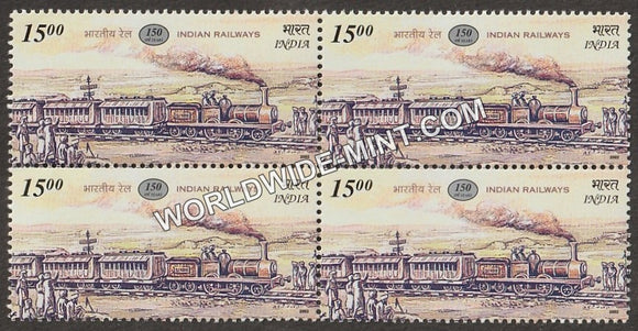 2002 150 Years of Indian Railways Block of 4 MNH