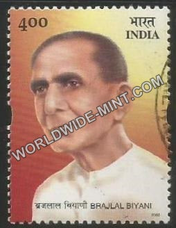 2002 Brajlal Biyani Used Stamp