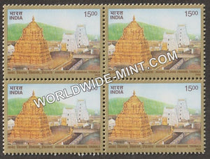 2002 Ananda Nilayam Vimanam Tirumala Block of 4 MNH