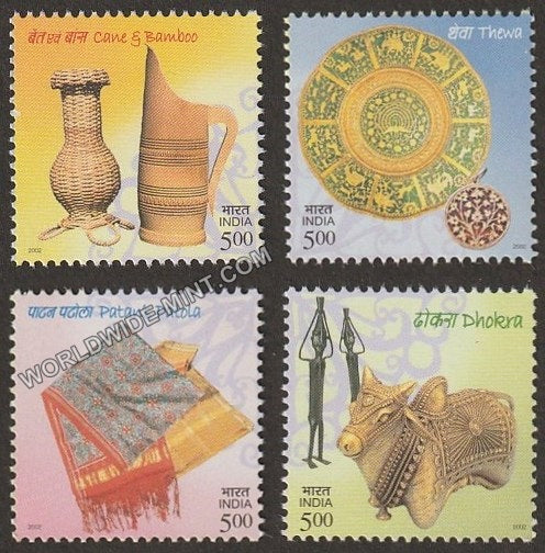 2002 Handicrafts of India-Set of 4 MNH