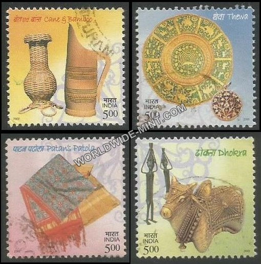 2002 Handicrafts of India-Set of 4 Used Stamp