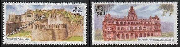 2002 Forts of Andhra Pradesh-Set of 2 MNH