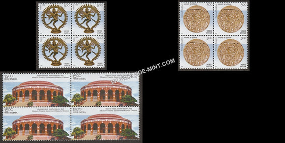 2003 Chennai Museum-Set of 3 Block of 4 MNH