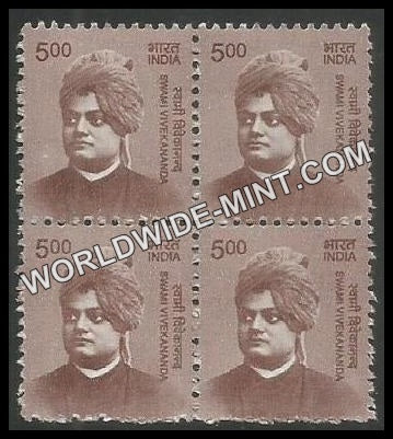 INDIA Swami Vivekananda 11th Series (5 00 ) Definitive Block of 4 MNH