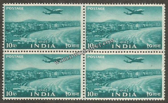 INDIA Marine Drive, Bombay (West) 2nd Series (10a) Definitive Block of 4 MNH