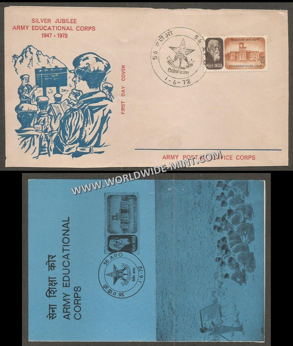 1972 India Army Educational Corps SILVER JUBILEE APS Cover (01.06.1972)