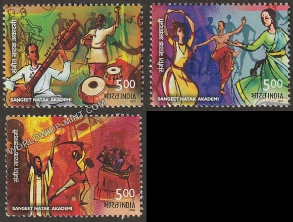 2003 Sangeet Natak Akademi-Set of 3 MNH