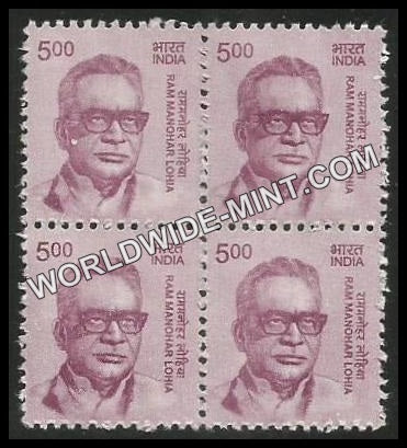 INDIA Ram Manohar Lohia 11th Series (5 00 ) Definitive Block of 4 MNH