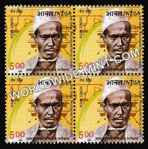 2004 Great Trigonometrical Survey-Nain Singh Block of 4 MNH