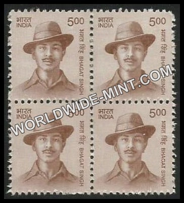 INDIA Bhagat Singh 11th Series (5 00 ) Definitive Block of 4 MNH