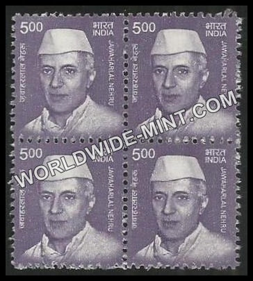 INDIA Jawaharlal Nehru 11th Series (5 00 ) Definitive Block of 4 MNH