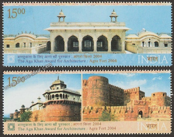 2004 The Aga Khan Award for Architecture-Agra Fort-Set of 2 MNH