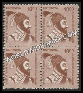 INDIA Chhatrapati Shri Shivaji Maharaj 11th Series (10 00 ) Definitive Block of 4 MNH