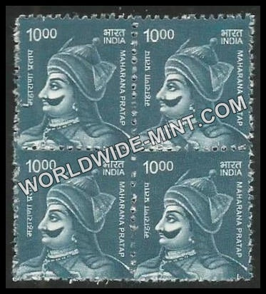 INDIA Maharana Pratap 11th Series (10 00 ) Definitive Block of 4 MNH
