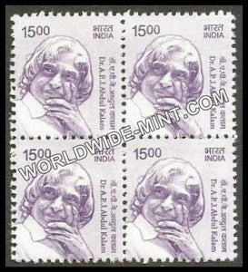 INDIA Dr. A. P. J. Abdul Kalam 11th Series (15 00 ) Definitive Block of 4 MNH